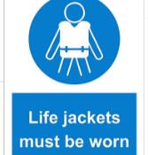 Lifejacket warning sign for model boats